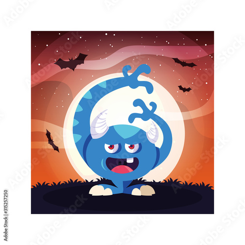 scary monster in halloween night  angry monster