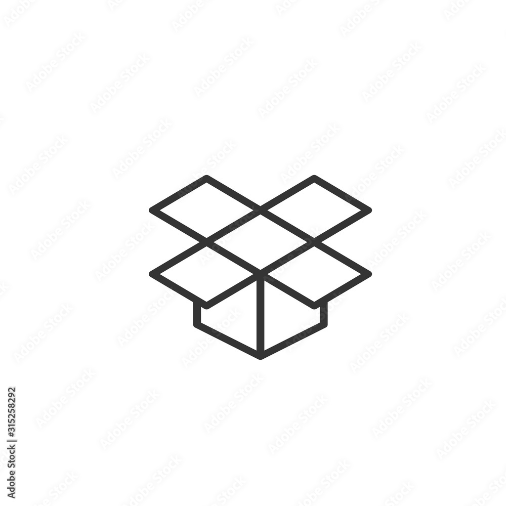open box icon vector solid grey open box icon vector solid grey