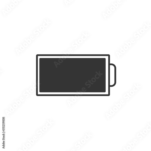 full battery vector icon vector solid grey