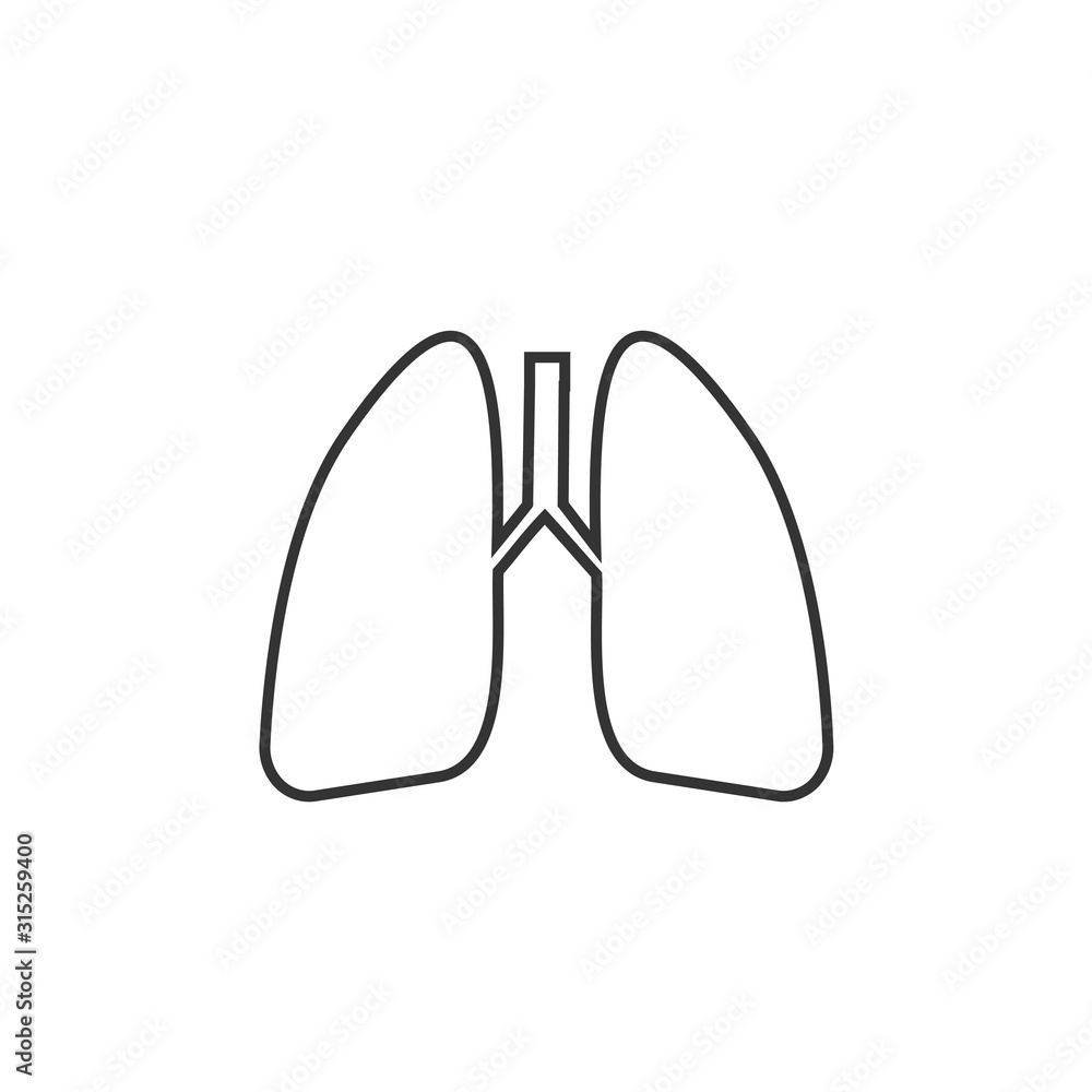lungs icon vector solid grey lungs icon vector solid grey