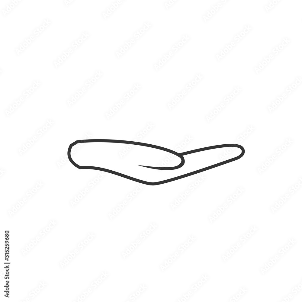 open hand icon vector solid grey open hand icon vector solid grey
