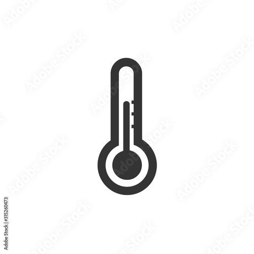 thermometer icon vector solid grey