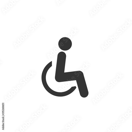 wheel chair icon vector solid grey