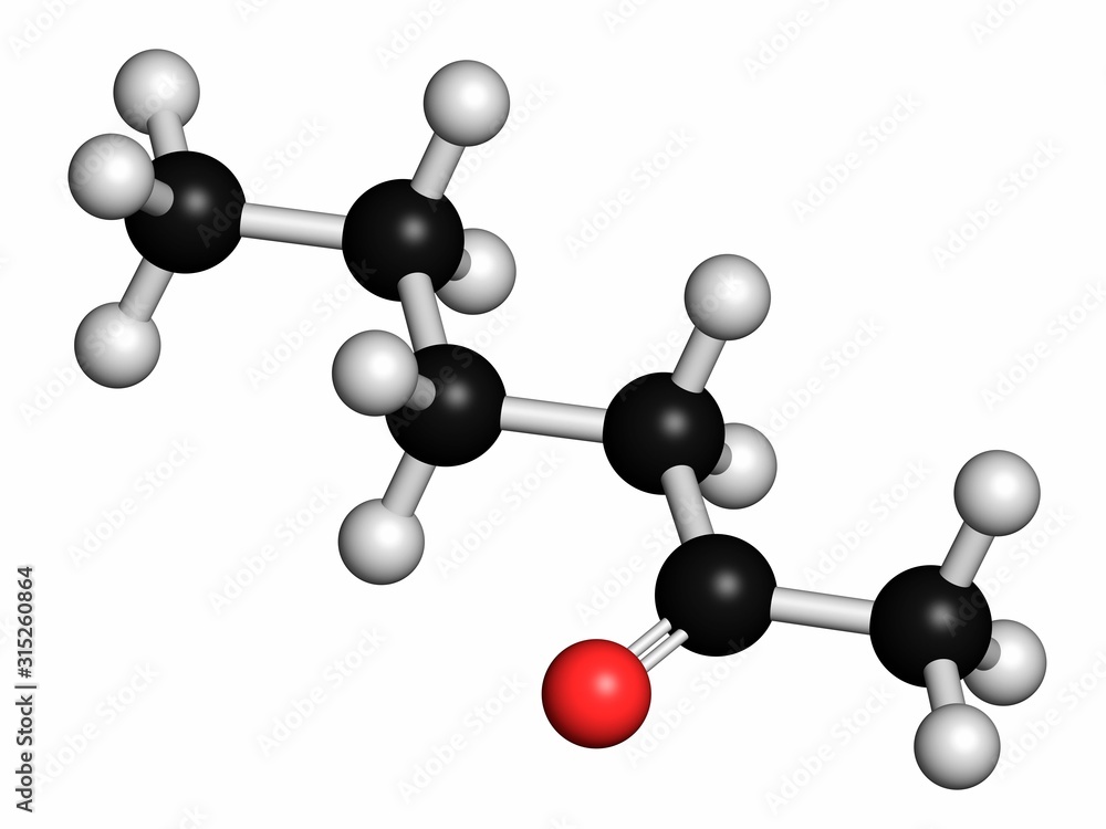 Methyl butyl ketone molecule Methyl butyl ketone molecule