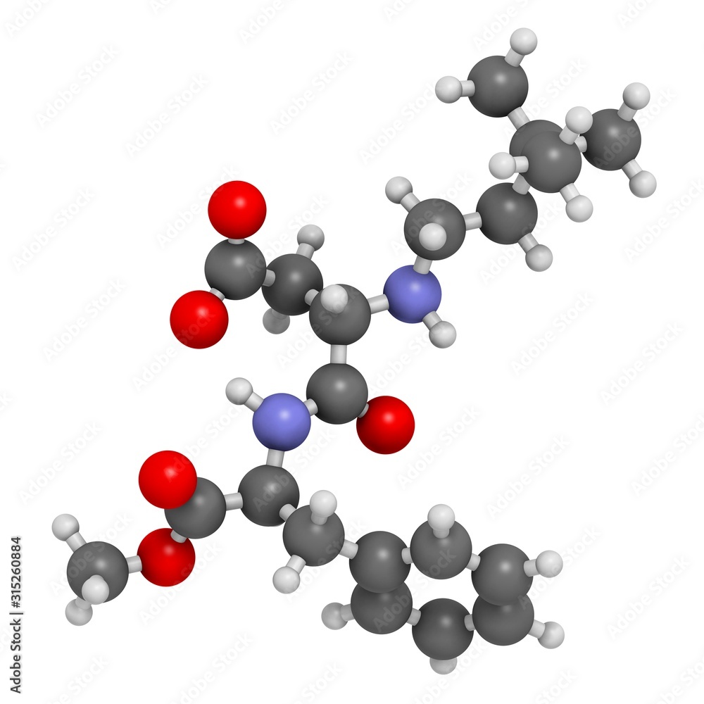 Neotame sugar substitute molecule Neotame sugar substitute molecule