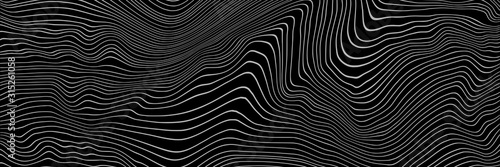 Wood texture imitation, white lines on black background, vector design