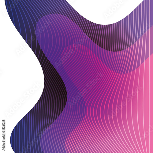 waves background, geometric figures on white background