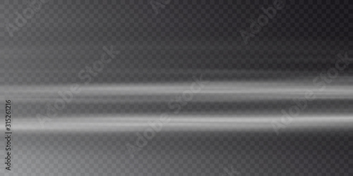 Fog on transparent background, panoramic image, vector background, EPS10