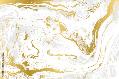 Minimalistic gold and gray marble pattern. Agate background.