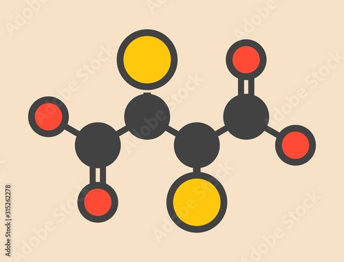 Succimer lead poisoning drug molecule