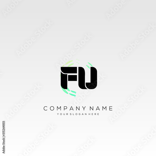 FU Letter Multiply Colorful Logo Designs vector