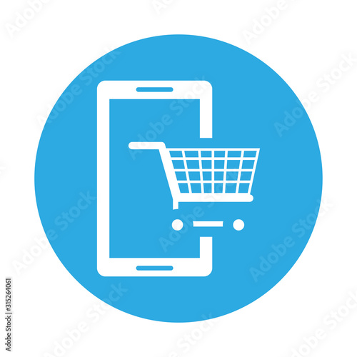 smartphone device with shopping cart