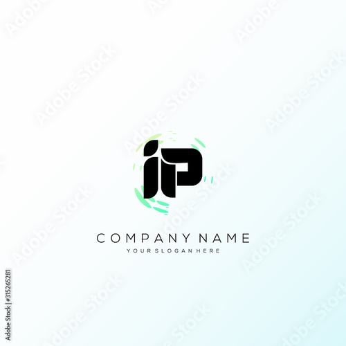 IP Letter Multiply Colorful Logo Designs vector