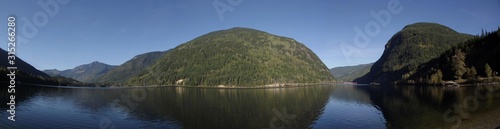 Panorama, Three Valley Gap, view at Trans Canada Highway near Revelstoke British Columbia