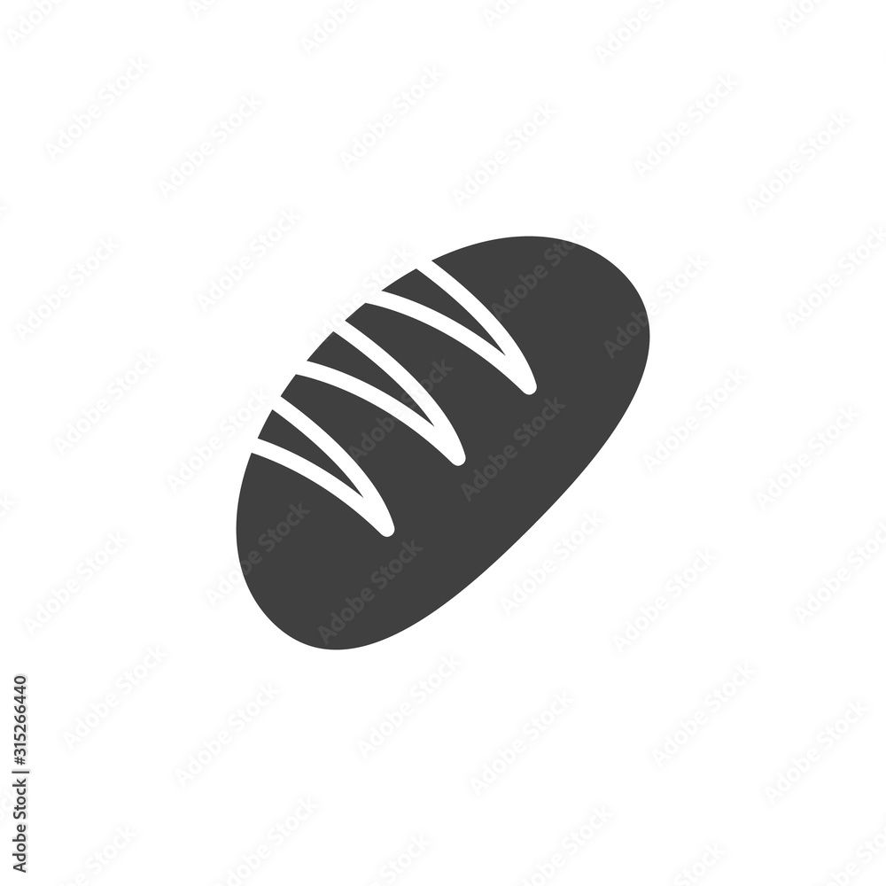 Baguette bread vector icon. filled flat sign for mobile concept and web design. Loaf bread glyph icon. Symbol, logo illustration. Vector graphics Baguette bread vector icon. filled flat sign for mobile concept and web design. Loaf bread glyph icon. Symbol, logo illustration. Vector graphics