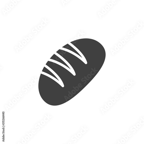 Baguette bread vector icon. filled flat sign for mobile concept and web design. Loaf bread glyph icon. Symbol, logo illustration. Vector graphics