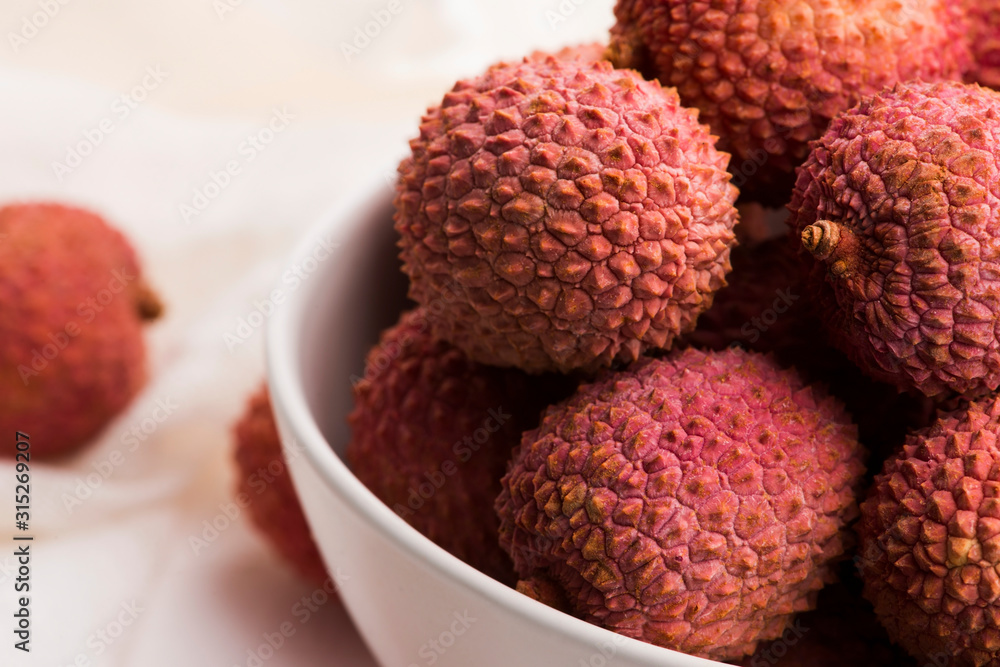 Litchie, liche, lychee, fresh healthy ripe fruits Litchie, liche, lychee, fresh healthy ripe fruits