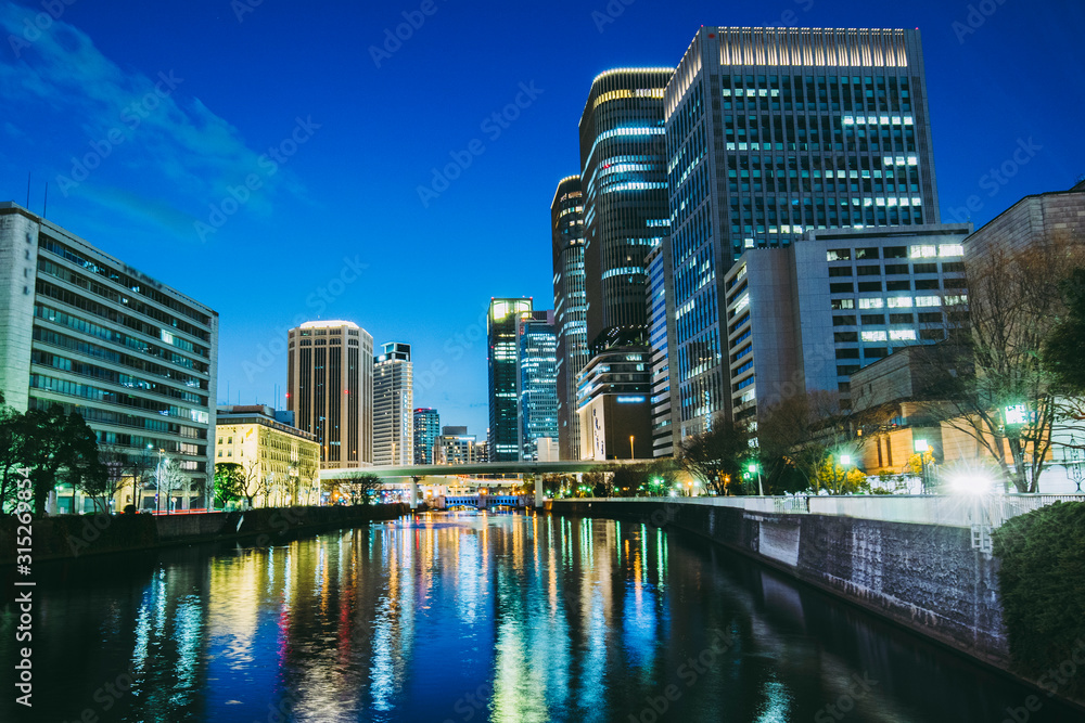 Obraz premium 大阪の都市風景