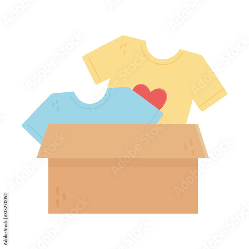 фотографія shirts clothes boxes charity and donation concept