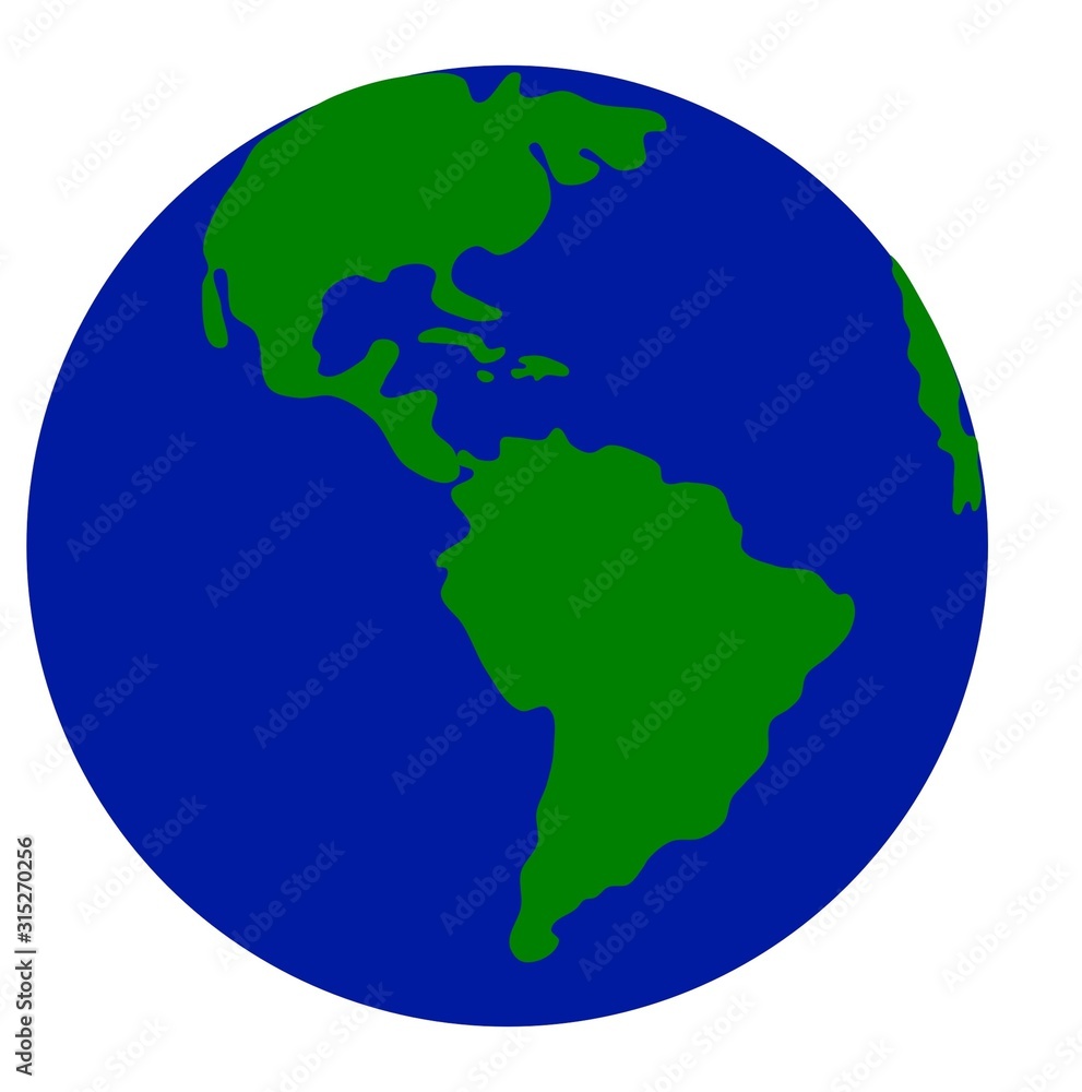 世界地図と地球