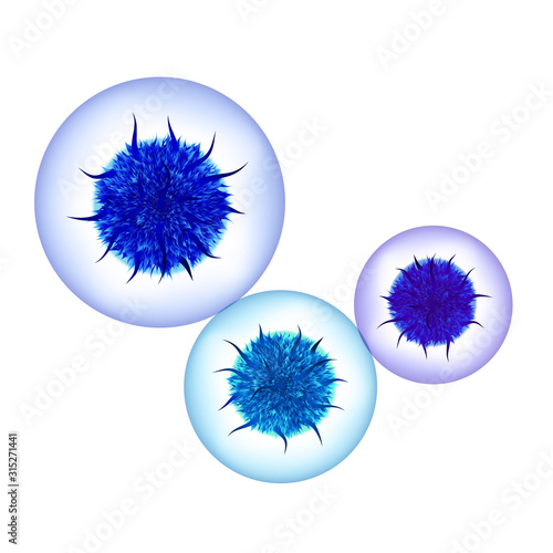 Herpes Virus Or Germs Microorganism Cells Vector. Microbiological Unhealthy Herpes. Popular Scientific Infection And Microbe. Microbiology Concept Template Realistic 3d Illustration