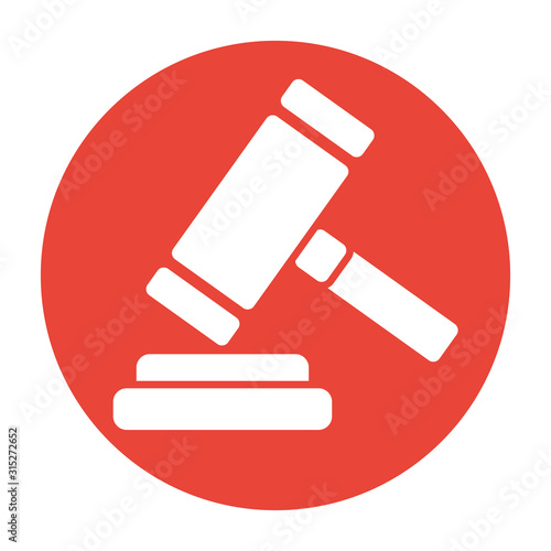 justice hammer tool isolated icon