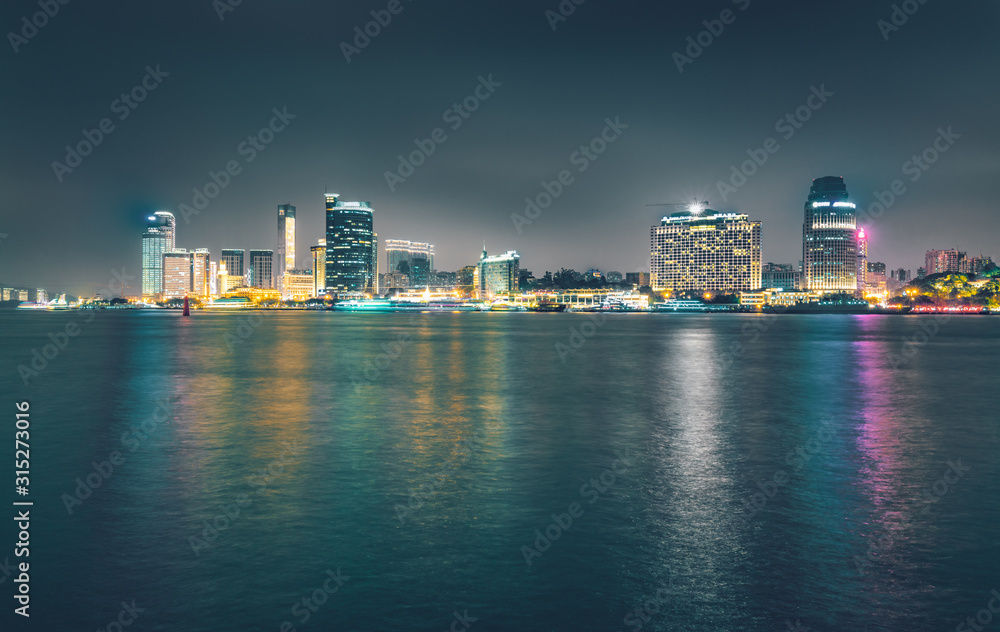 Night view of Xiamen City, Fujian Province, China