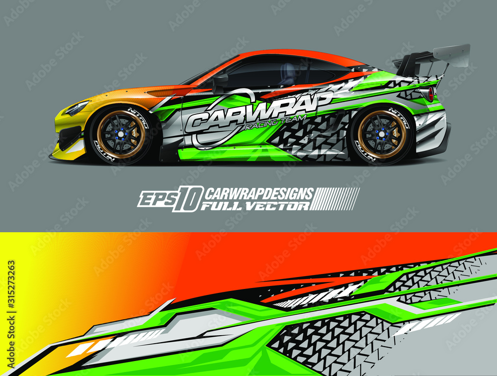 Car wrap design vector. Graphic abstract stripe racing background designs for wrap cargo van, race car, pickup truck, adventure vehicle. Eps 10 Car wrap design vector. Graphic abstract stripe racing background designs for wrap cargo van, race car, pickup truck, adventure vehicle. Eps 10