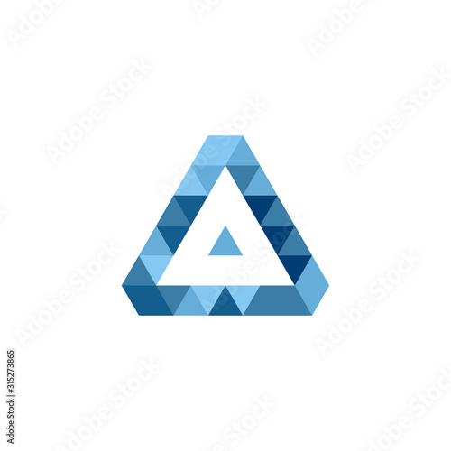 Triangle minimal geometry logo element. Technology business identity concept. Creative corporate template. Stock Vector illustration isolated on white background.