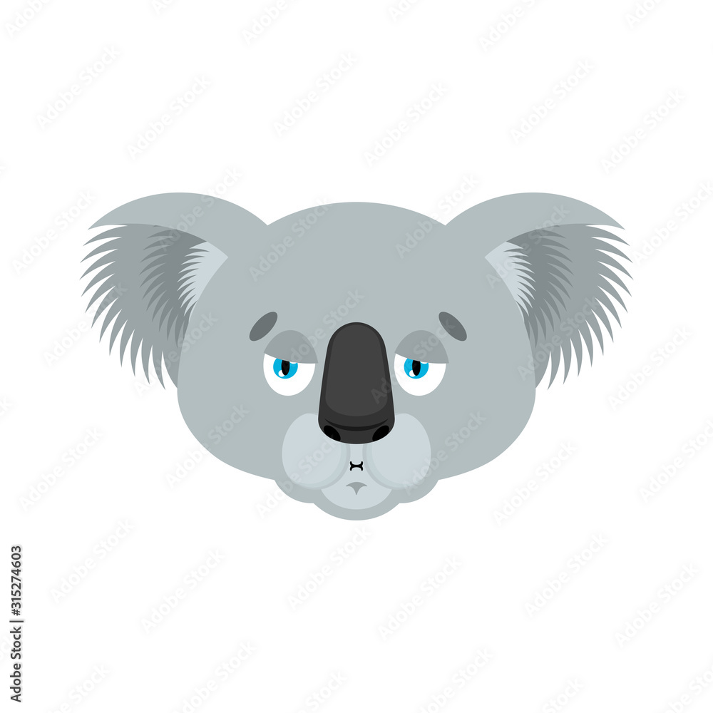 Koala Nausea emoji. koala bear Sick emotions avatar. Beast ill. Vector illustration Koala Nausea emoji. koala bear Sick emotions avatar. Beast ill. Vector illustration