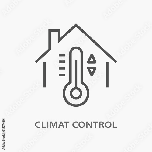Climate control line icon on white background.