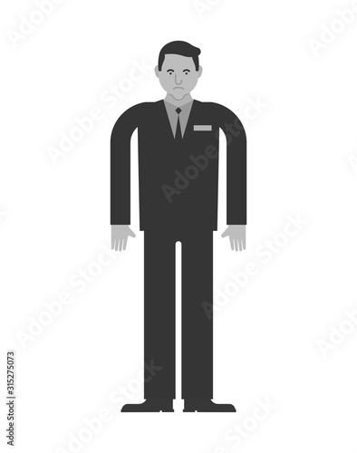 Boring man. very unhappy guy. office worker man grey.  Ordinary clerk like everyone