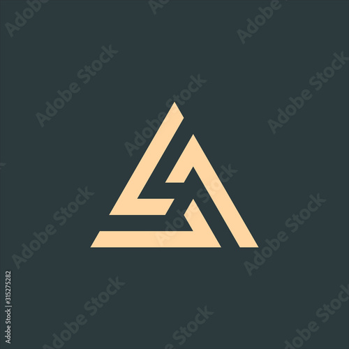 Geometric triangle unity abstract logo design. Technology business identity concept. Creative corporate template. Stock Vector illustration isolated