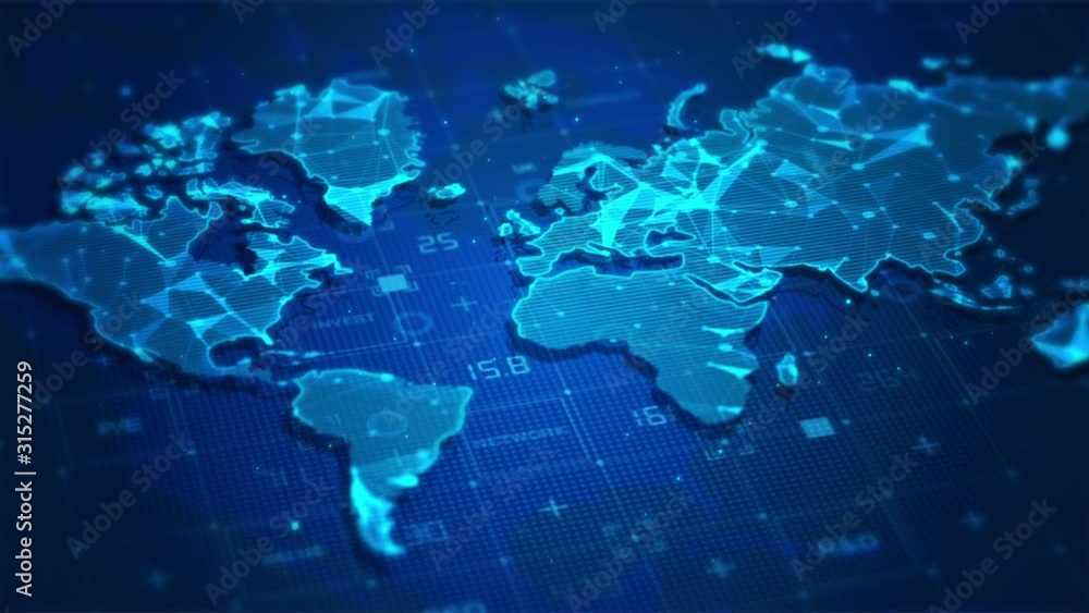World map digital concept,Business networking background,Data map ...