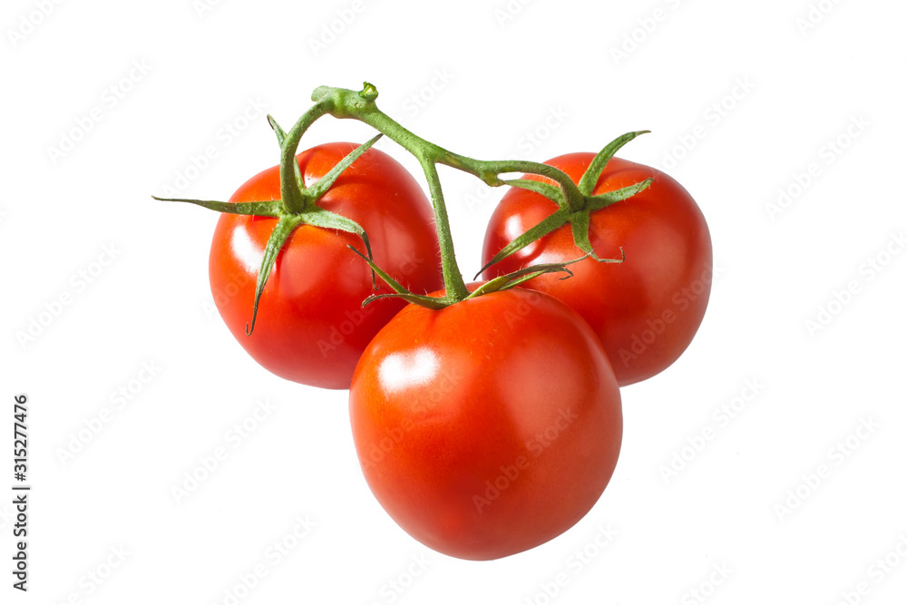 three tomatoes on petiole three tomatoes on petiole