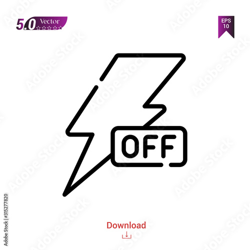 Outline flash icon. flash icon vector isolated on white background. Graphic design, material-design icons, mobile application, logo, user interface. UI / UX design, EPS 10 format vector