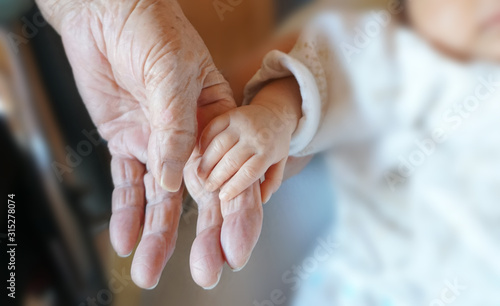 100歳違いのおばあちゃんとひ孫の手