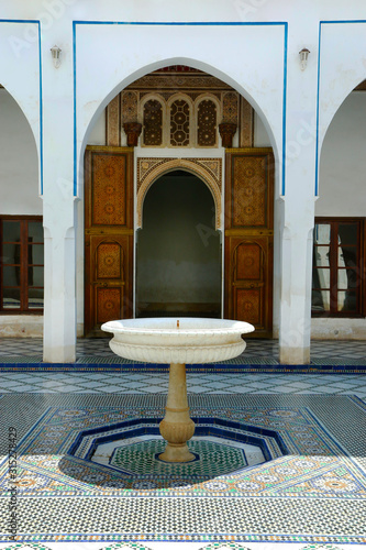 detail of architecture in moroccan mosque