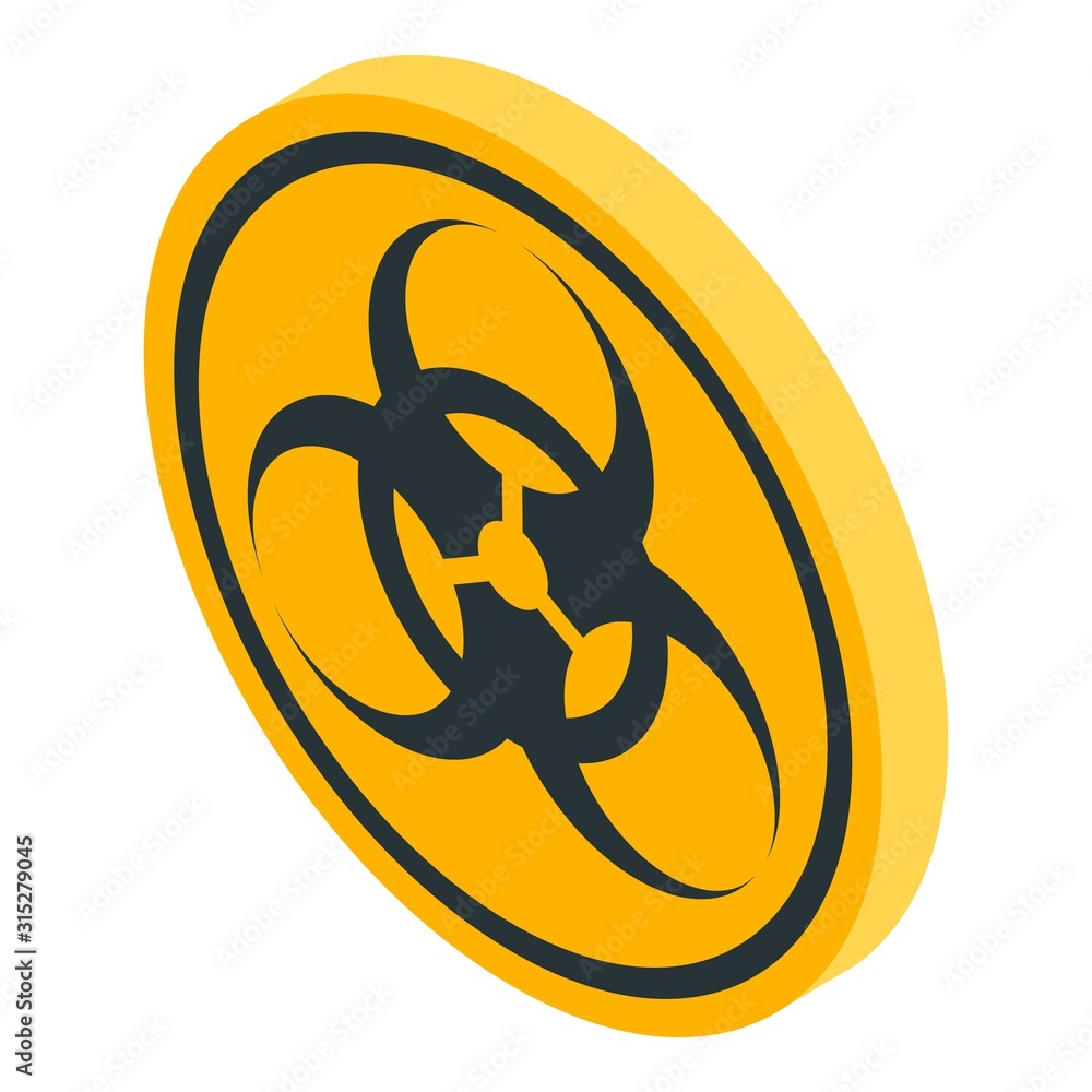 Circle radiation sign icon. Isometric of circle radiation sign vector icon for web design isolated on white background Circle radiation sign icon. Isometric of circle radiation sign vector icon for web design isolated on white background