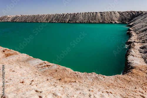 Siwa Oasis, Egypt The Siwa salt lakes which are used ot produce salt for export.