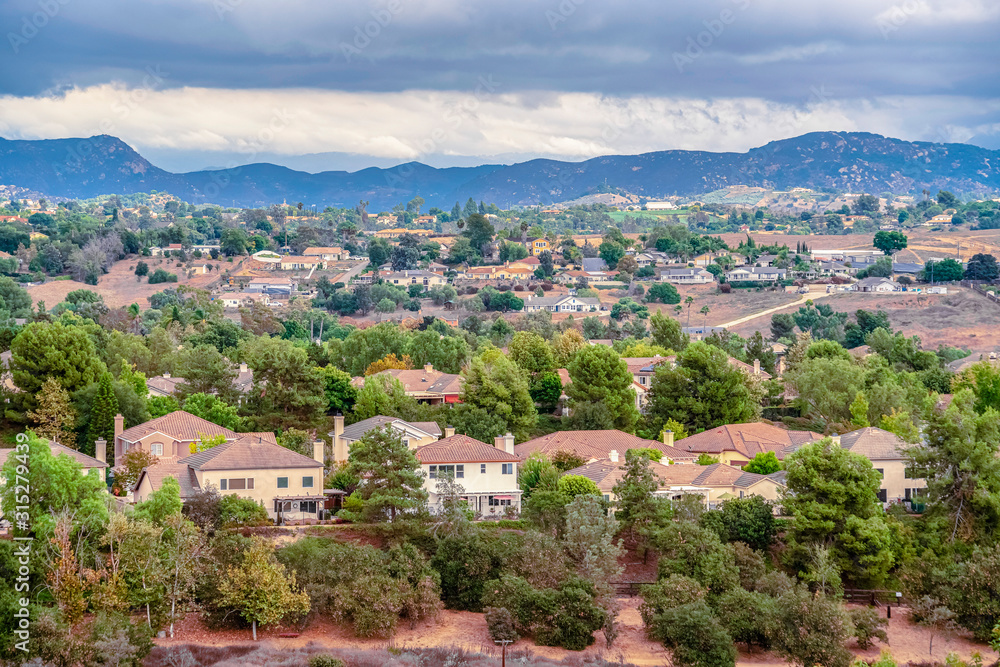 View of a housing estate in Southern California