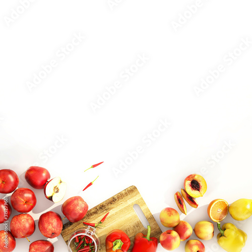 top view of fruit and vetgetable photo