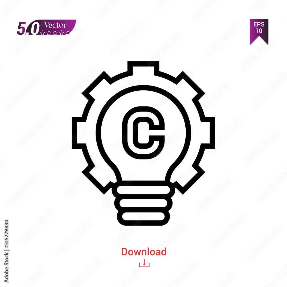 Outline copyright icon. copyright icon vector isolated on white background. Graphic design, material-design, design-thinking icons, mobile application, logo, user interface. EPS 10 format vector Outline copyright icon. copyright icon vector isolated on white background. Graphic design, material-design, design-thinking icons, mobile application, logo, user interface. EPS 10 format vector
