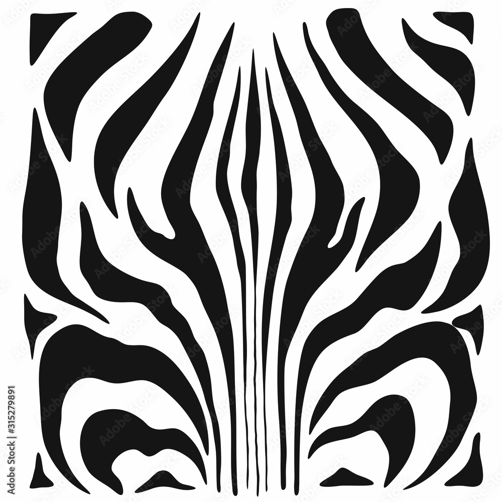 Zebra Print Black And White Background