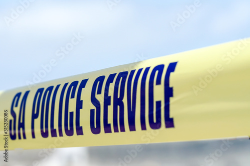 South African police service yellow tape