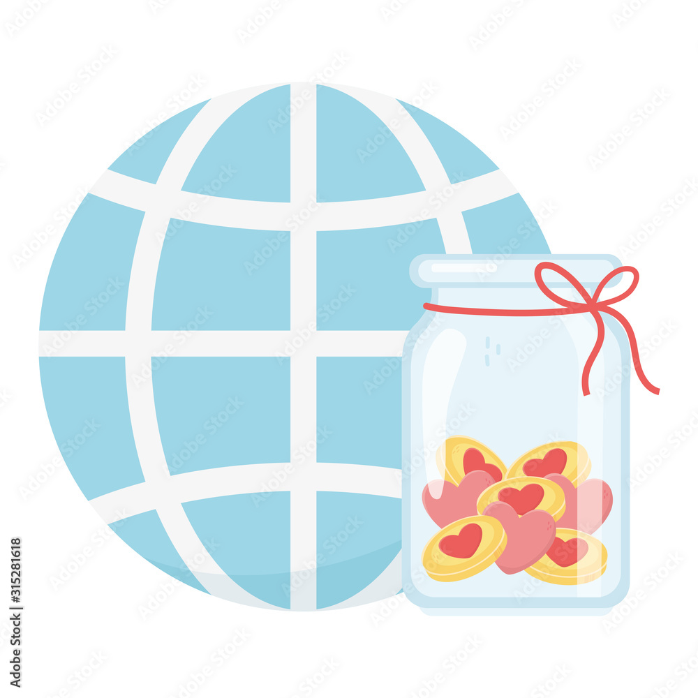 world and jar glass hearts love charity and donation world and jar glass hearts love charity and donation