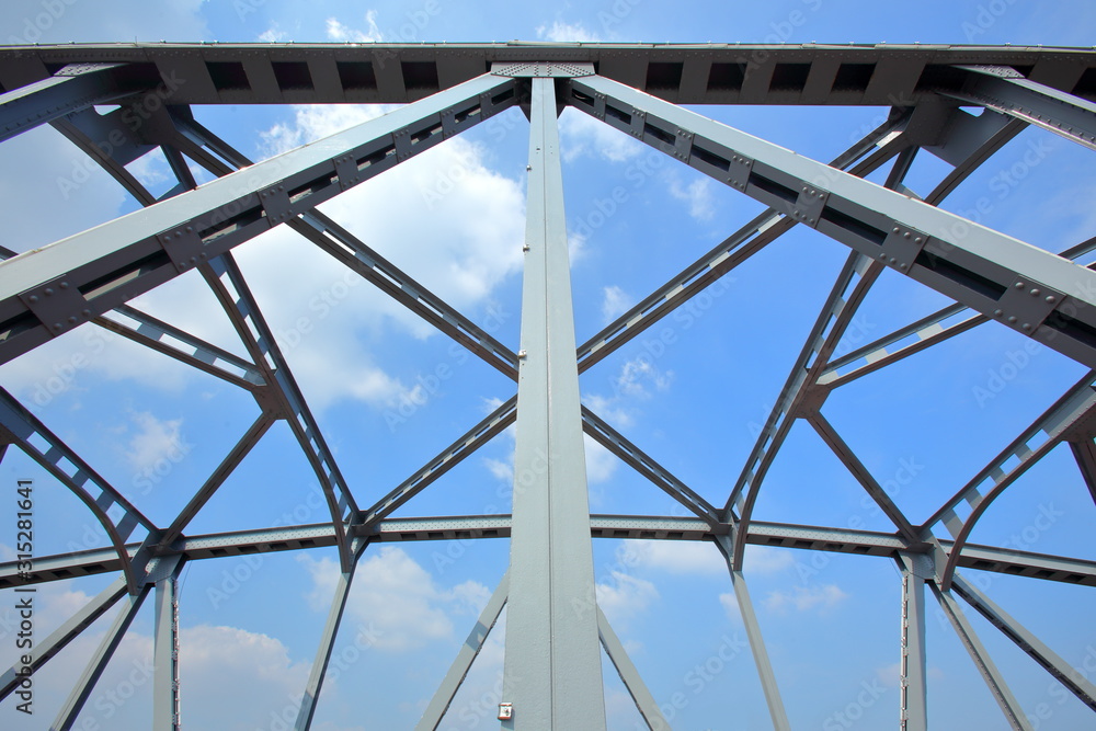 Structural steel bridge,Krung Thon Bridge,Saphan Sang Hi is a bridge over the Chao Phraya River in Bangkok Structural steel bridge,Krung Thon Bridge,Saphan Sang Hi is a bridge over the Chao Phraya River in Bangkok