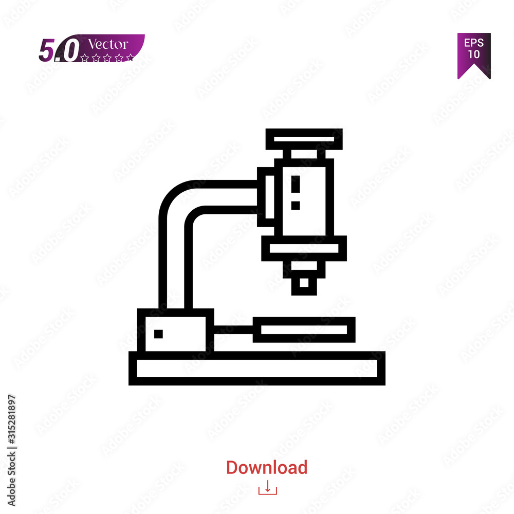Outline microscope icon. microscope icon vector isolated on white background. Graphic design, material-design, school icons, mobile application, logo, user interface. EPS 10 format vector Outline microscope icon. microscope icon vector isolated on white background. Graphic design, material-design, school icons, mobile application, logo, user interface. EPS 10 format vector