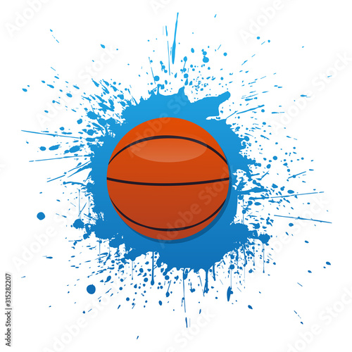 Basket ball paint splattered illustration © ZiroGraphix