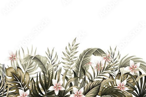 Plakat dżungla tropikalny pejzaż wzór egzotyczny